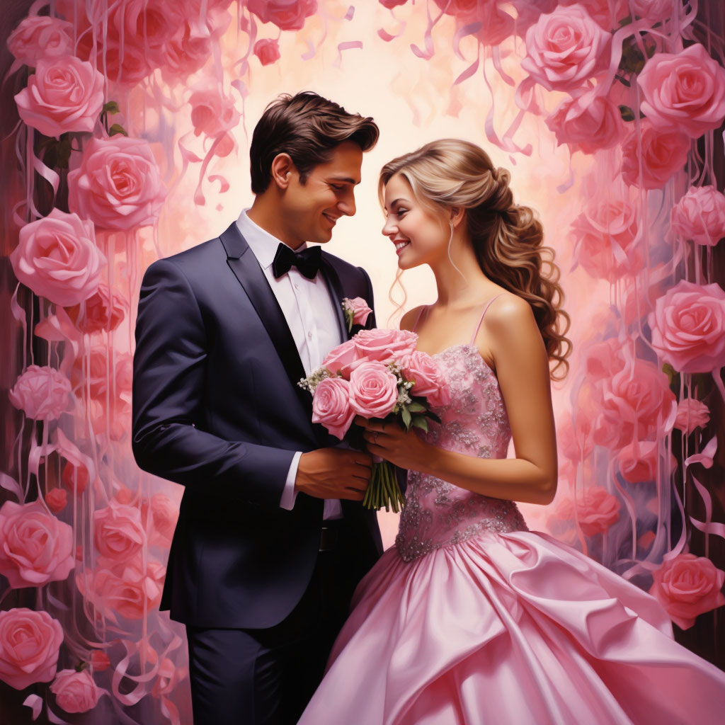 Розовая свадьба