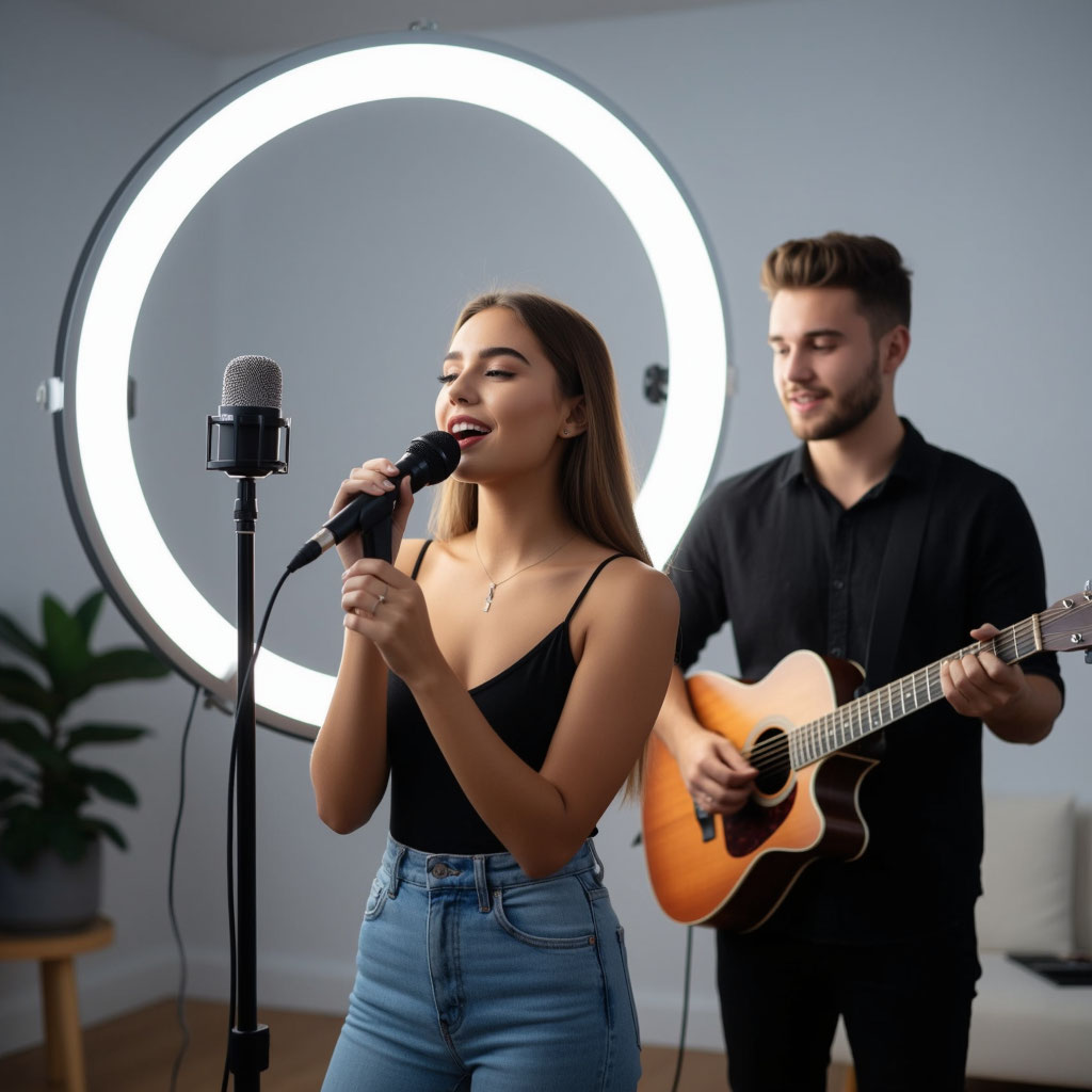 Вокалист создает музыкальный контент для продвижения в Запрещенграмм и Likee