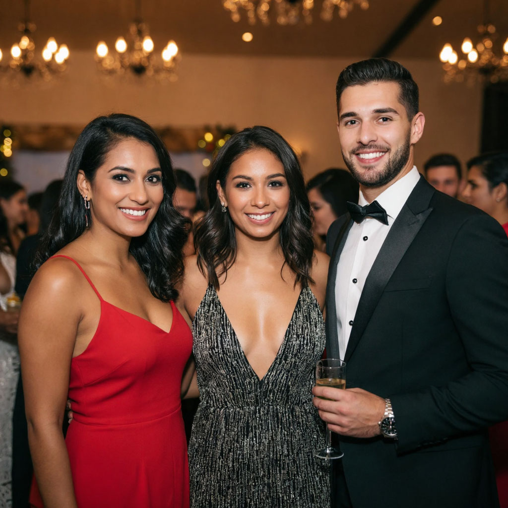 Праздник с красивыми женщинами и мужчинами