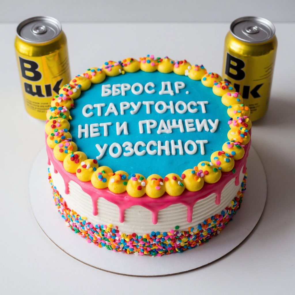 Прикольный бенто торт для друга на день рождения с юмористической надписью