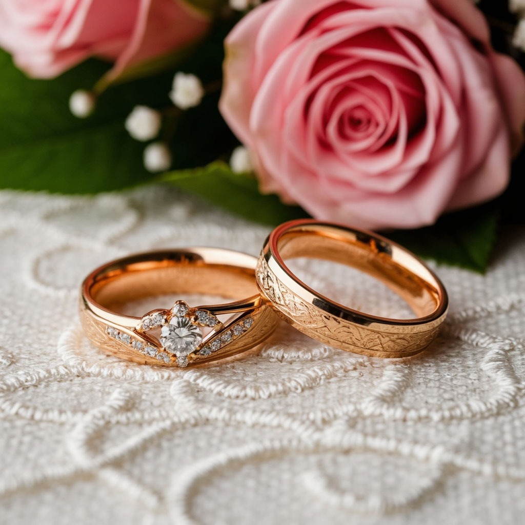 Обручальные кольца в первую годовщину свадьбы (ситцевая свадьба).