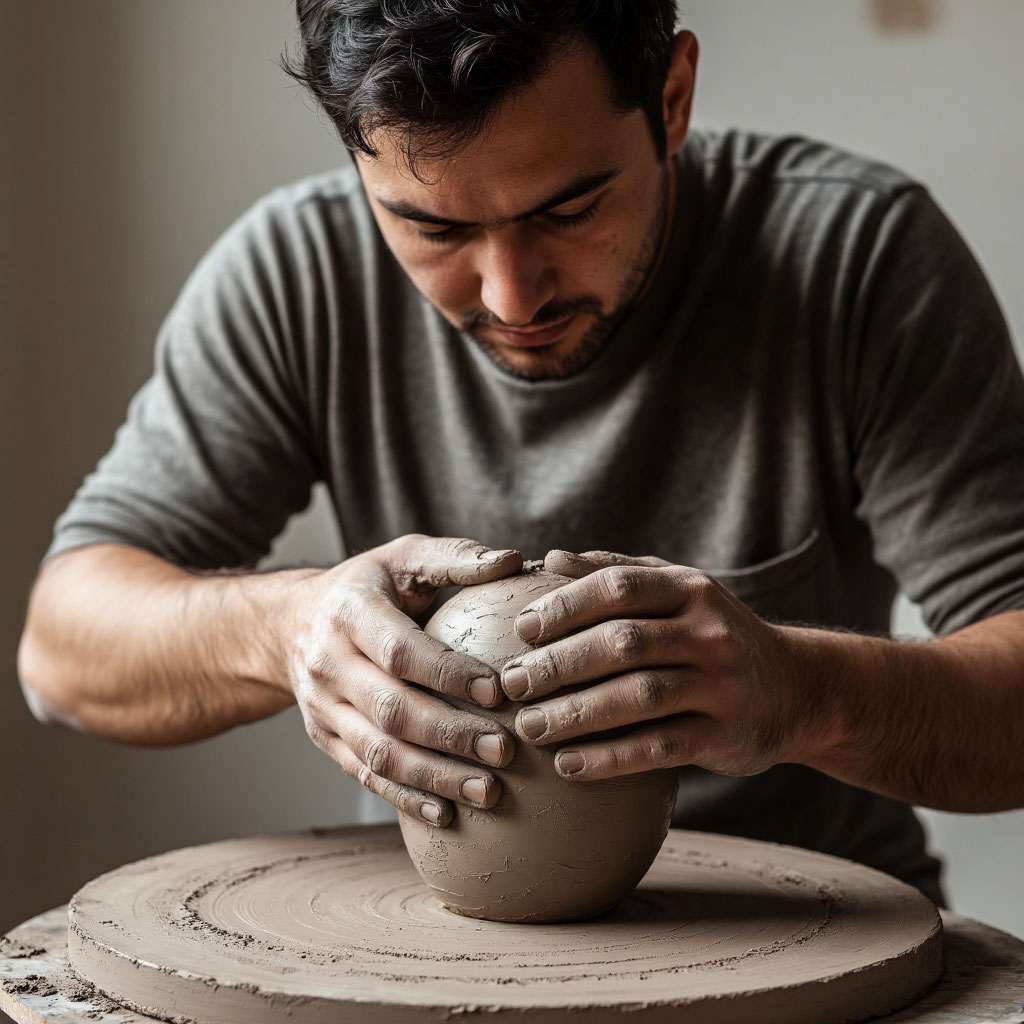 Мужчина на творческом мастер-классе в свой день рождения. Как провести праздник с пользой и в уединении.