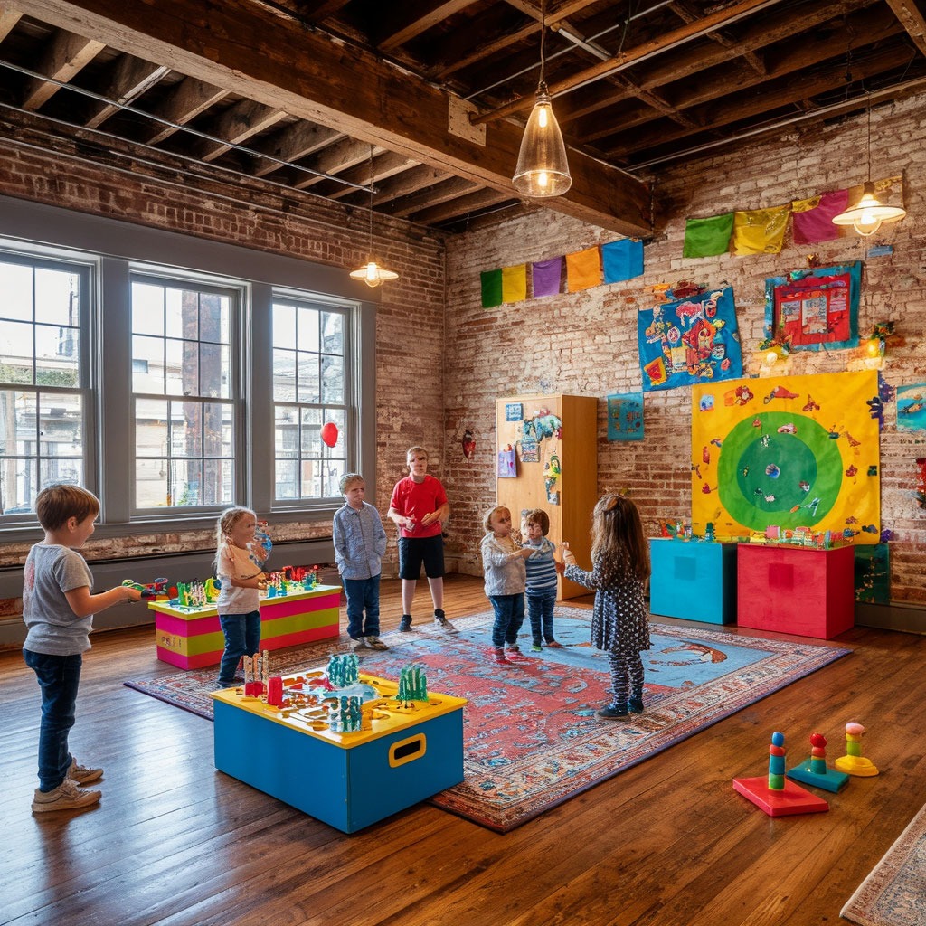 Детский квест-игра на день рождения в просторном помещении лофта.