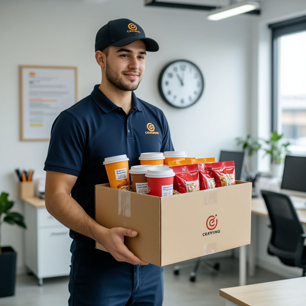 Срочная доставка кофе-брейка с закусками в офис через несколько часов.