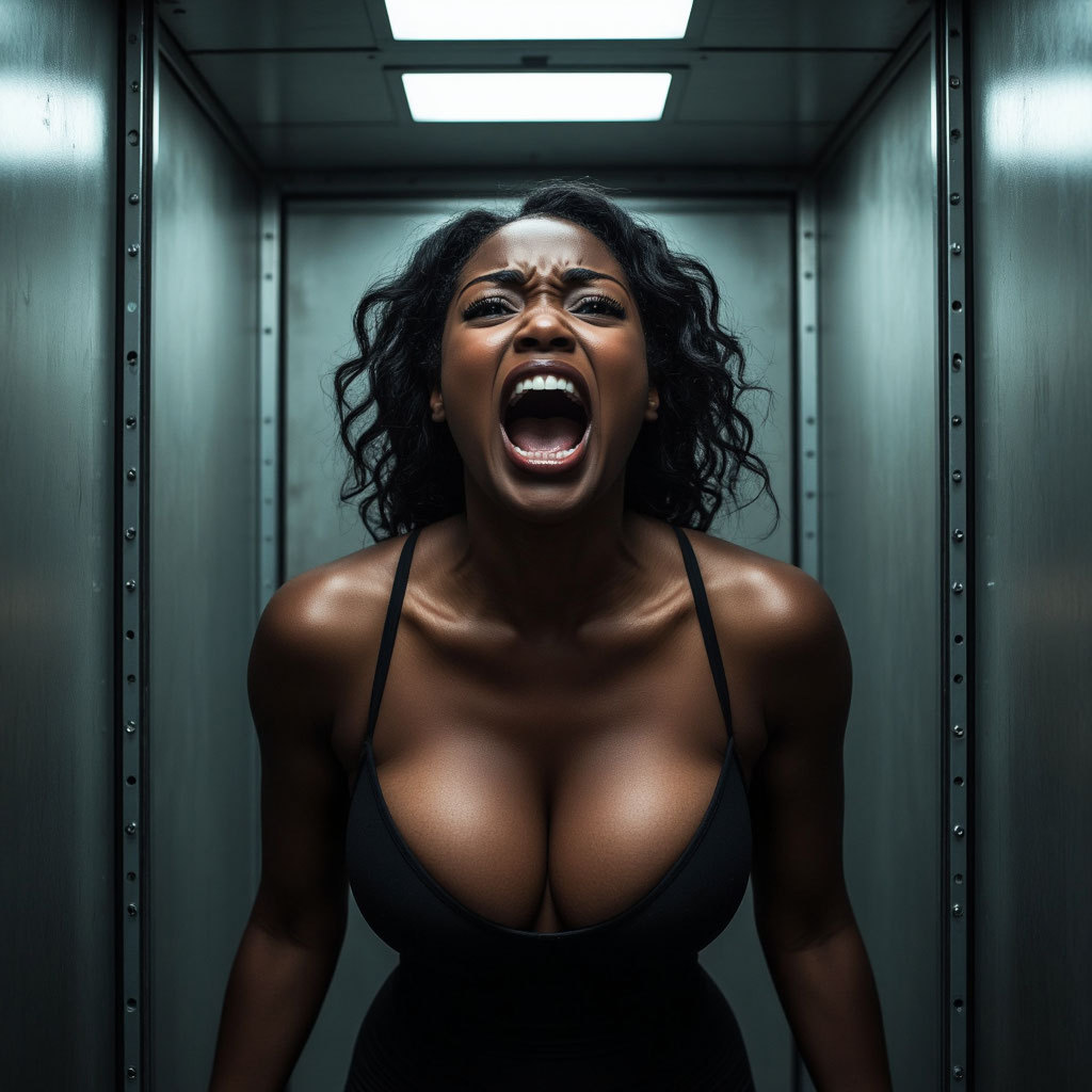 Чернокожая девушка выражает криком своё мнение