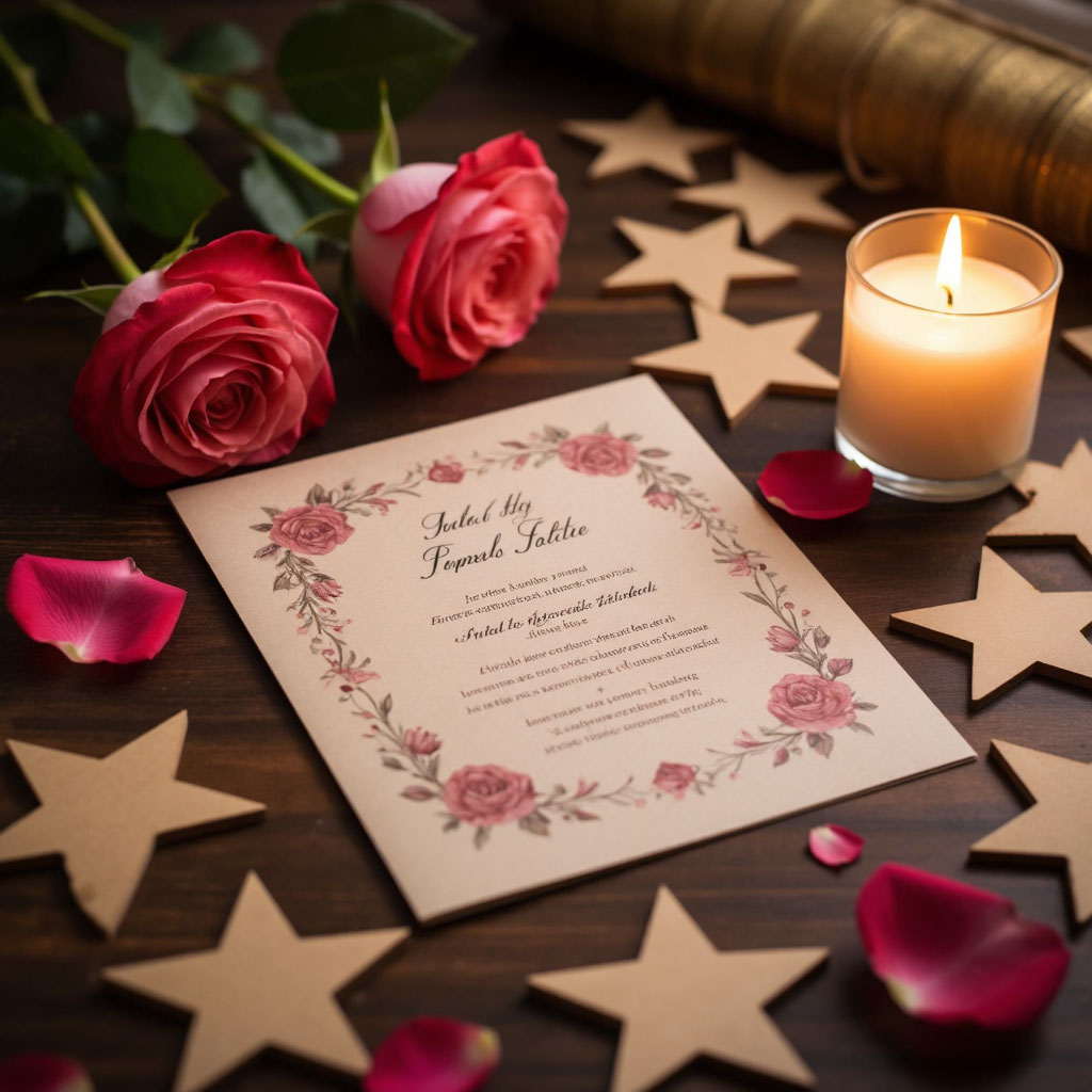 Дизайн приглашения на юбилей женщине в винтажном стиле