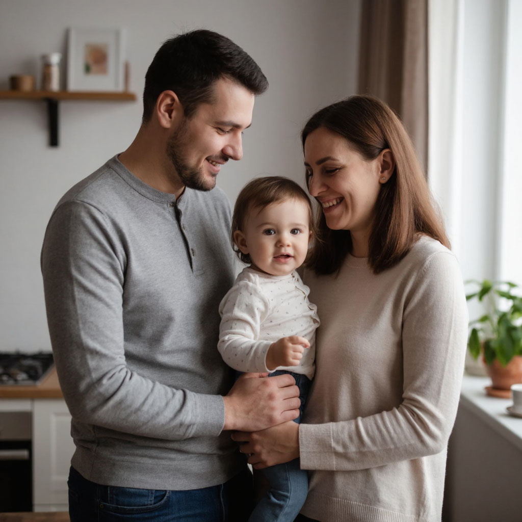 Счастливая многопоколенная семья смеется за праздничным столом, атмосфера уюта и комфорта на семейном торжестве.