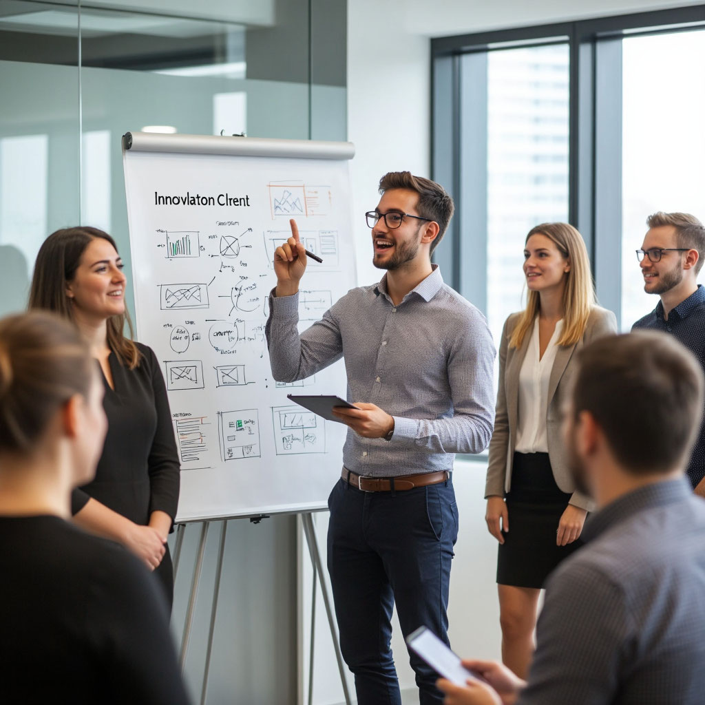 Командный хакатон и питчинг идей как сценарий корпоратива, развивающий инновации.