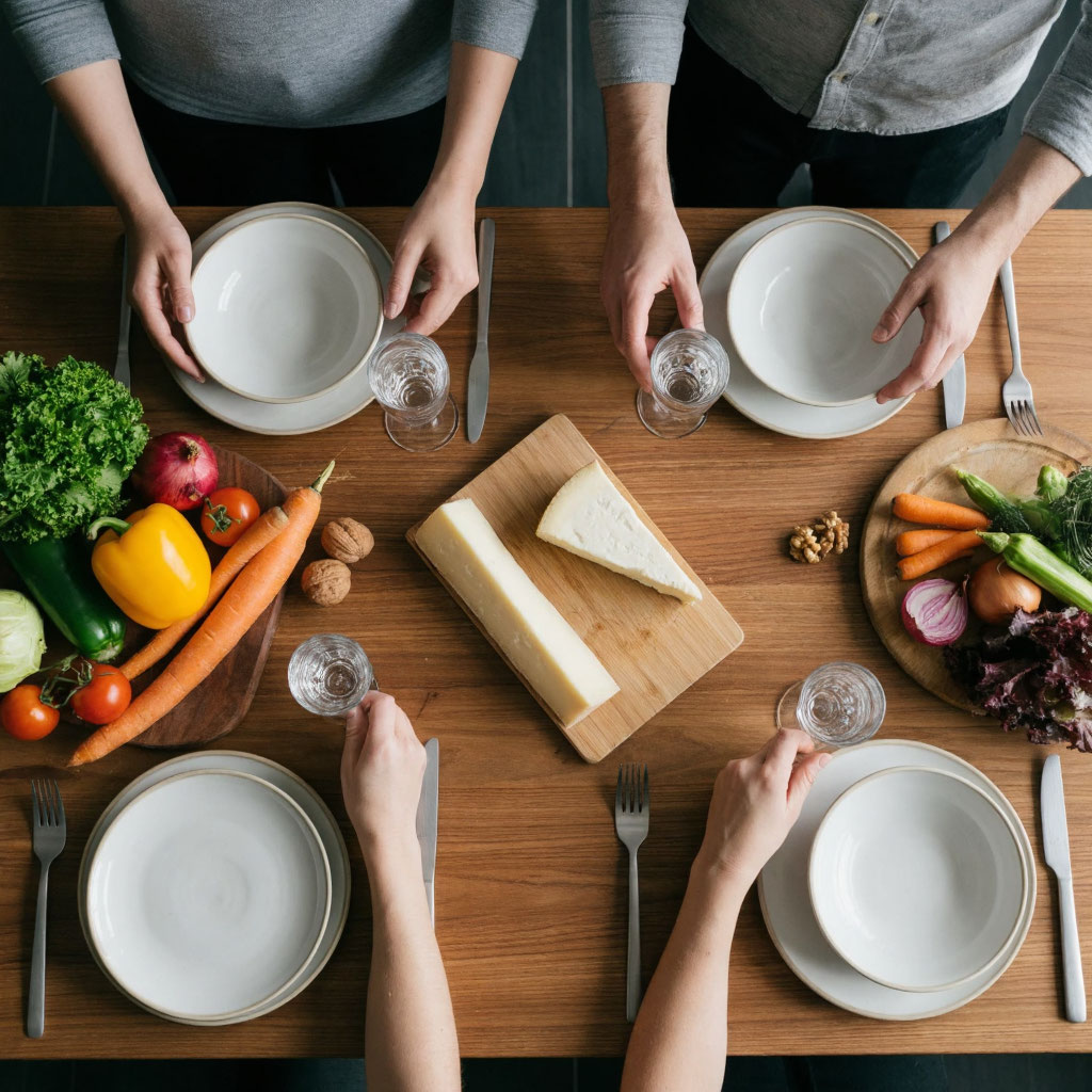 Многоразовая керамическая посуда и сезонные продукты для устойчивого фудкорта на эко-празднике