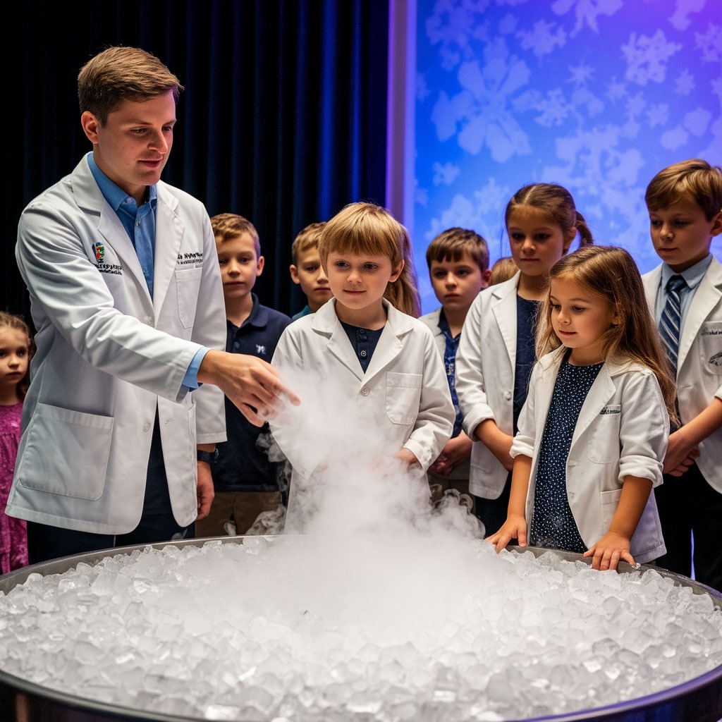 Заказ научного шоу с экспериментами для детей на праздник в лофте.