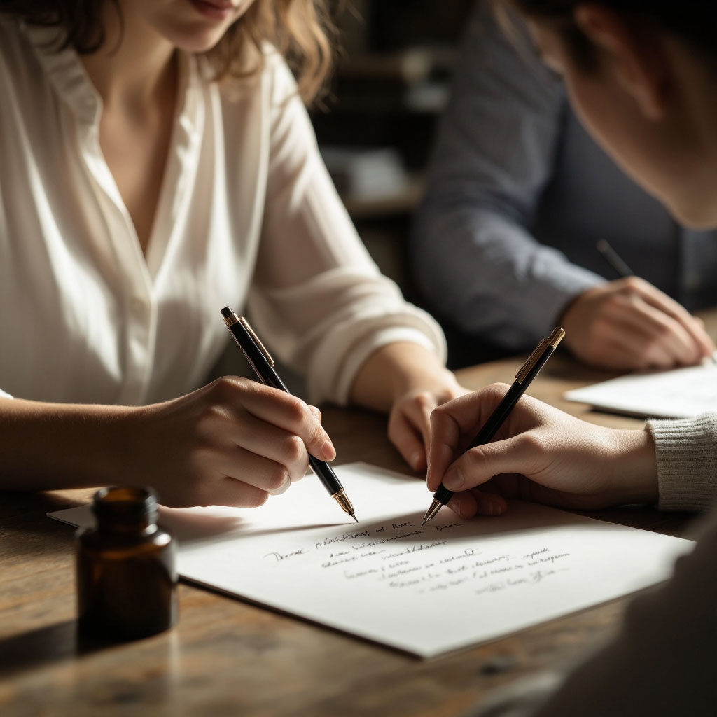 Мастер-класс по каллиграфии и письму на Библионочи.