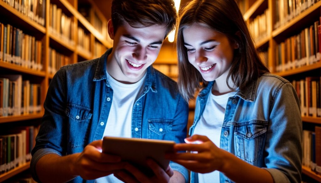 Участники литературного квеста на «Библионочи» в библиотеке.