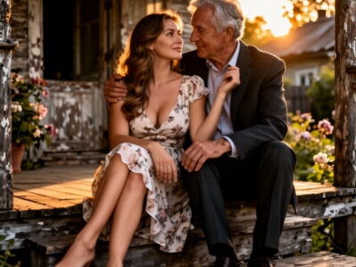 Поздравление отцу от дочери женщина с отцом на крыльце закат