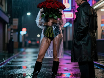 Поздравление с 60 летием мужчине женщина под дождем с букетом роз ночная улица