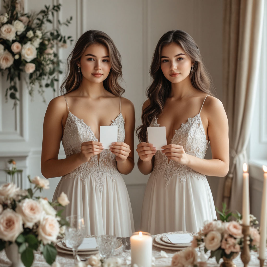 Две русские красавицы с пышными формами с карточками для конкурса