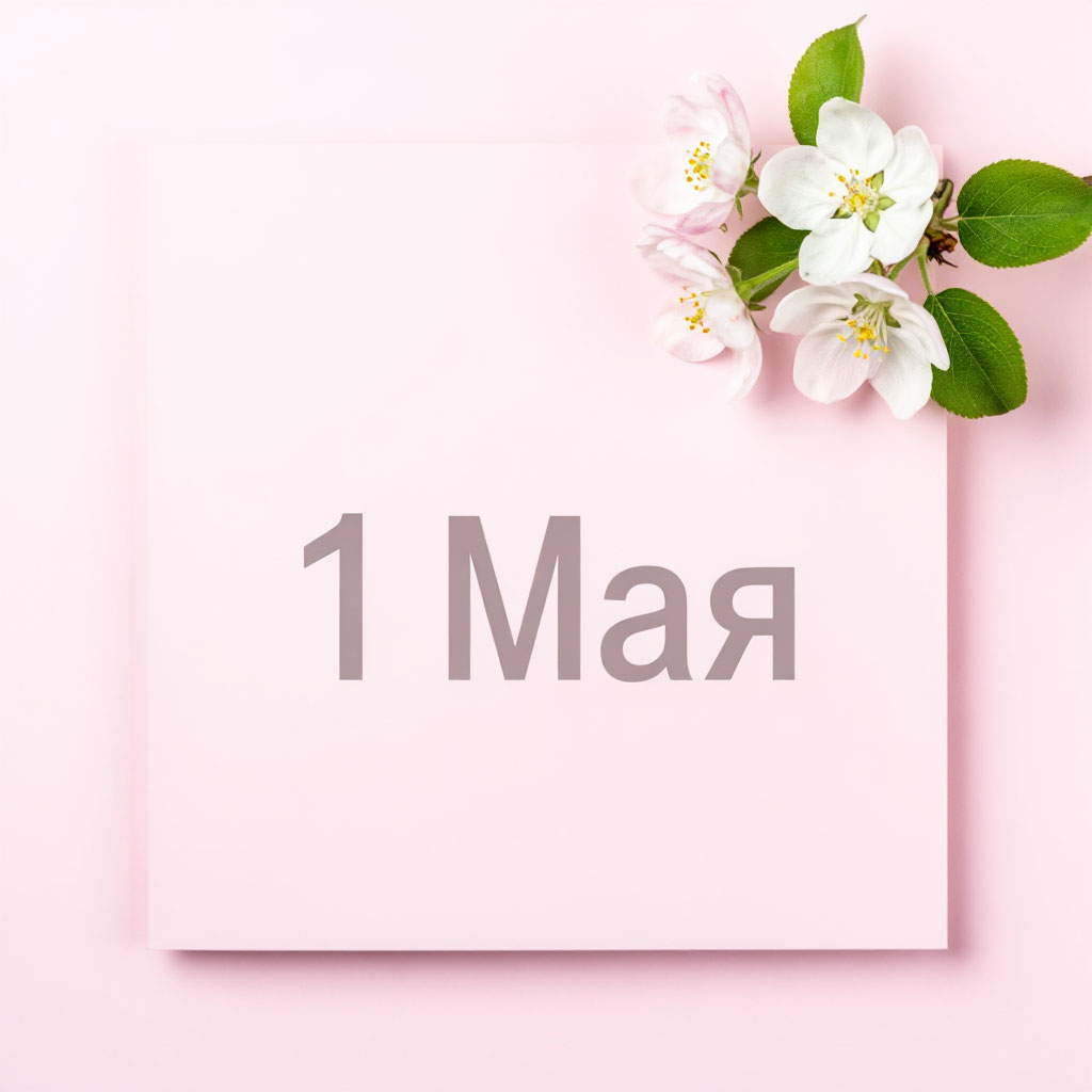 Открытка с 1 мая, минимализм