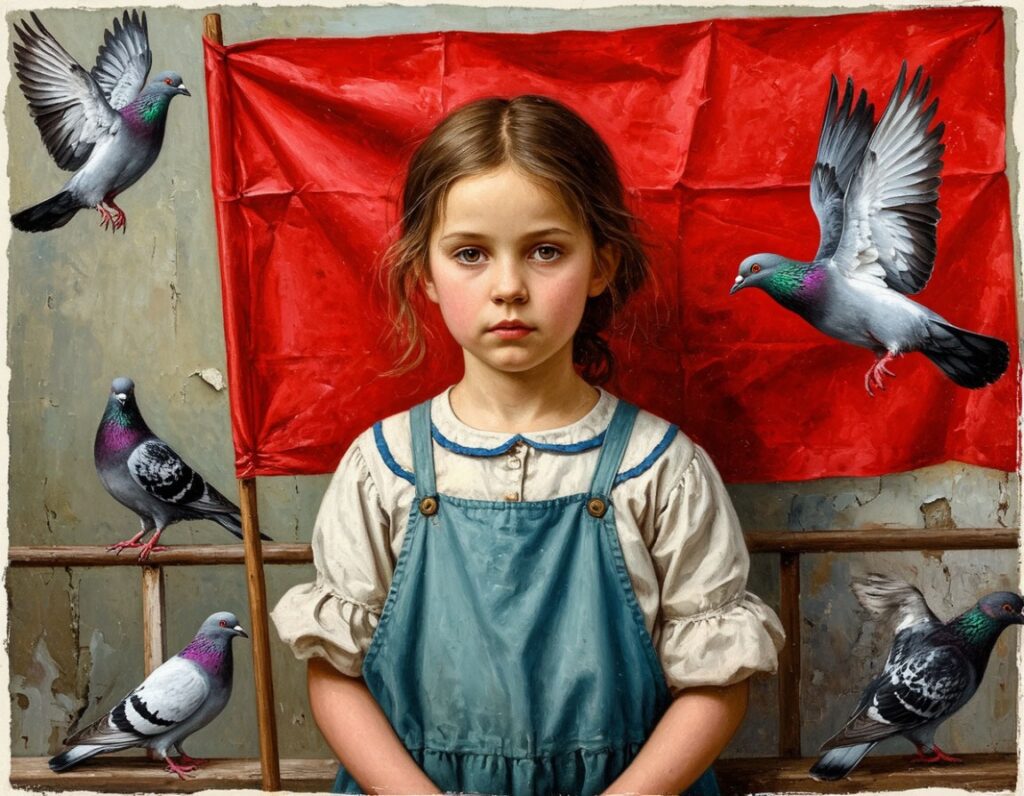 Девушка с красным знаменем