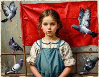 Девушка с красным знаменем